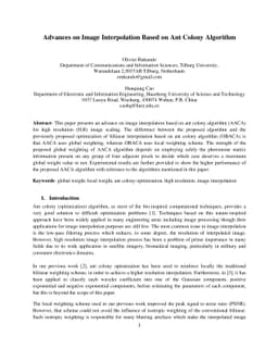 Advances on image interpolation based on ant colony algorithm