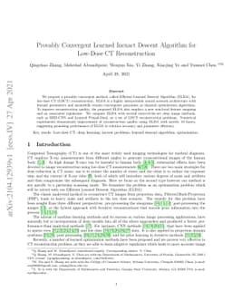 Provably Convergent Learned Inexact Descent Algorithm for Low-Dose CT
  Reconstruction