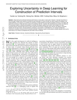 Exploring Uncertainty in Deep Learning for Construction of Prediction
  Intervals