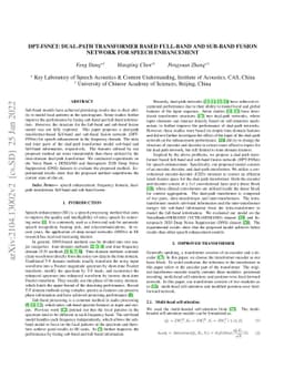 DPT-FSNet: Dual-path Transformer Based Full-band and Sub-band Fusion
  Network for Speech Enhancement