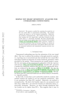 Simple yet Sharp Sensitivity Analysis for Unmeasured Confounding