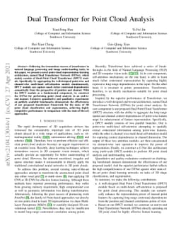Dual Transformer for Point Cloud Analysis