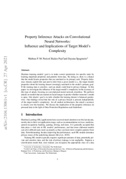 Property Inference Attacks on Convolutional Neural Networks: Influence
  and Implications of Target Model's Complexity