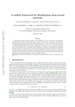 A unified framework for Hamiltonian deep neural networks