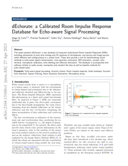 dEchorate: a Calibrated Room Impulse Response Database for Echo-aware
  Signal Processing