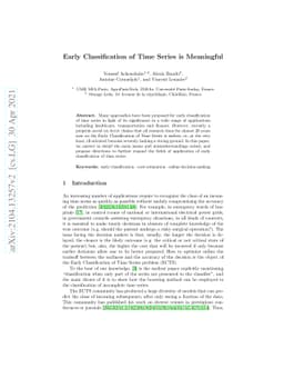 Early Classification of Time Series is Meaningful