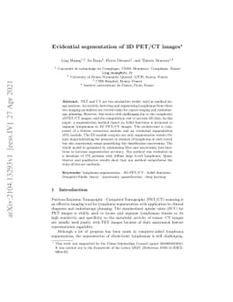 Evidential segmentation of 3D PET/CT images