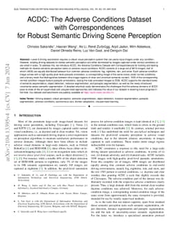 ACDC: The Adverse Conditions Dataset with Correspondences for Robust
  Semantic Driving Scene Perception