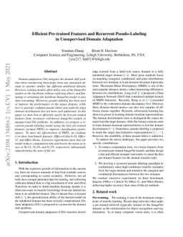 Efficient Pre-trained Features and Recurrent Pseudo-Labeling in
  Unsupervised Domain Adaptation