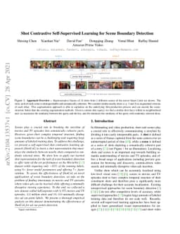Shot Contrastive Self-Supervised Learning for Scene Boundary Detection