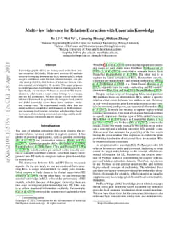 Multi-view Inference for Relation Extraction with Uncertain Knowledge