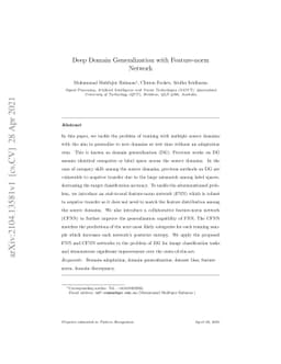 Deep Domain Generalization with Feature-norm Network