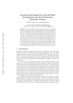 Learning from Łukasiewicz and Meredith: Investigations into Proof
  Structures (Extended Version)