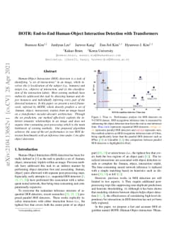HOTR: End-to-End Human-Object Interaction Detection with Transformers