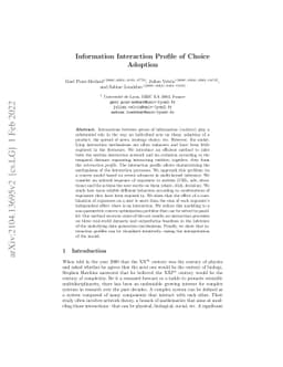 Information Interaction Profile of Choice Adoption