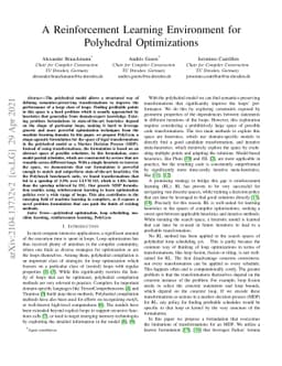 A Reinforcement Learning Environment for Polyhedral Optimizations