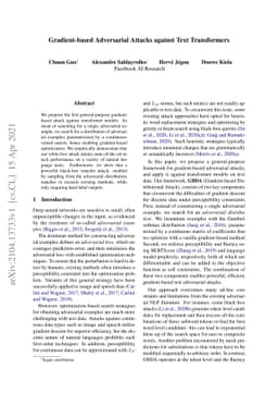 Gradient-based Adversarial Attacks against Text Transformers
