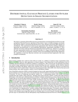 Distributional Gaussian Process Layers for Outlier Detection in Image
  Segmentation