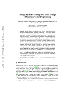 Finding High-Value Training Data Subset through Differentiable Convex
  Programming