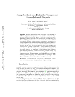 Image Synthesis as a Pretext for Unsupervised Histopathological
  Diagnosis