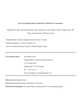 Deep Learning Body Region Classification of MRI and CT examinations