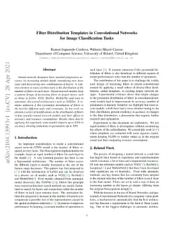 Filter Distribution Templates in Convolutional Networks for Image
  Classification Tasks
