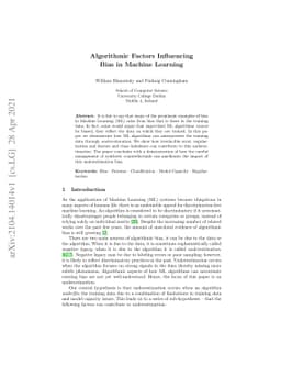 Algorithmic Factors Influencing Bias in Machine Learning