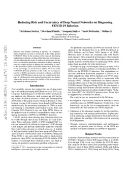 Reducing Risk and Uncertainty of Deep Neural Networks on Diagnosing
  COVID-19 Infection