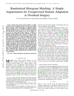Randomized Histogram Matching: A Simple Augmentation for Unsupervised
  Domain Adaptation in Overhead Imagery