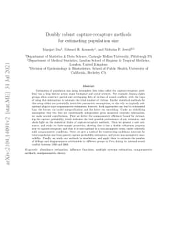 Doubly robust capture-recapture methods for estimating population size