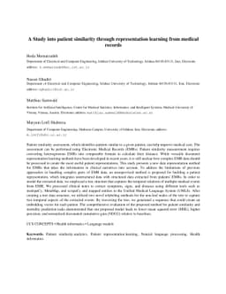 A Study into patient similarity through representation learning from
  medical records