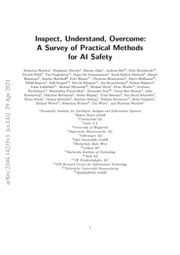 Inspect, Understand, Overcome: A Survey of Practical Methods for AI
  Safety
