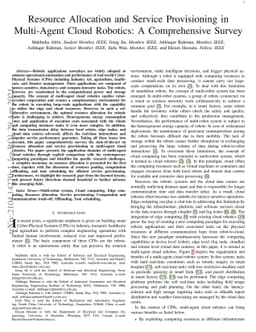 Resource Allocation and Service Provisioning in Multi-Agent Cloud
  Robotics: A Comprehensive Survey