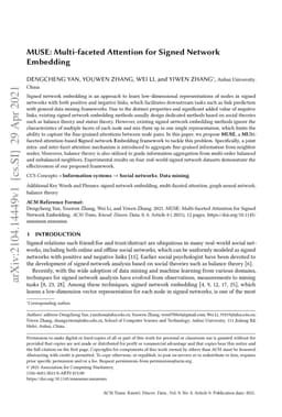 MUSE: Multi-faceted Attention for Signed Network Embedding
