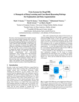 Twin Systems for DeepCBR: A Menagerie of Deep Learning and Case-Based
  Reasoning Pairings for Explanation and Data Augmentation