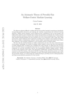 An Axiomatic Theory of Provably-Fair Welfare-Centric Machine Learning