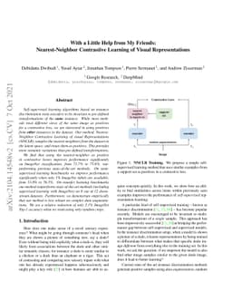 With a Little Help from My Friends: Nearest-Neighbor Contrastive
  Learning of Visual Representations