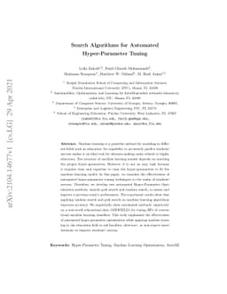 Search Algorithms for Automated Hyper-Parameter Tuning
