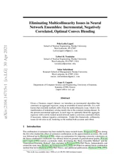 Eliminating Multicollinearity Issues in Neural Network Ensembles:
  Incremental, Negatively Correlated, Optimal Convex Blending