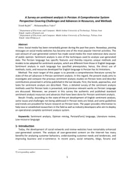 A Survey on sentiment analysis in Persian: A Comprehensive System
  Perspective Covering Challenges and Advances in Resources, and Methods