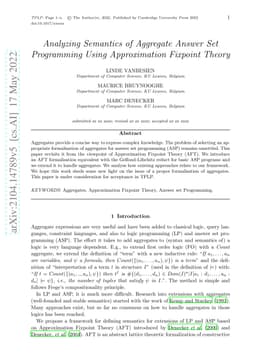 Analyzing Semantics of Aggregate Answer Set Programming Using
  Approximation Fixpoint Theory
