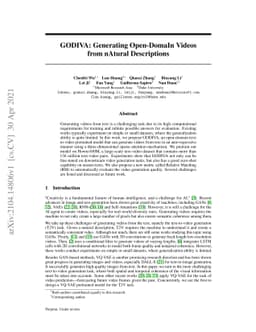 GODIVA: Generating Open-DomaIn Videos from nAtural Descriptions