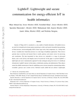 LightIoT: Lightweight and Secure Communication for Energy-Efficient IoT
  in Health Informatics