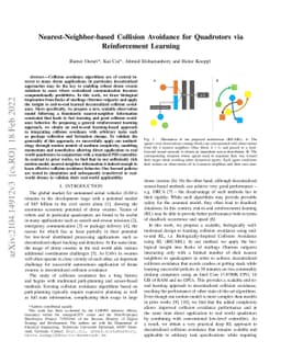 Nearest-Neighbor-based Collision Avoidance for Quadrotors via
  Reinforcement Learning