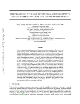 Deep learning with self-supervision and uncertainty regularization to
  count fish in underwater images