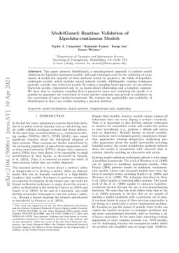 ModelGuard: Runtime Validation of Lipschitz-continuous Models