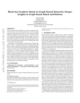 Black-box Gradient Attack on Graph Neural Networks: Deeper Insights in
  Graph-based Attack and Defense