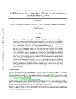 DeFiRanger: Detecting Price Manipulation Attacks on DeFi Applications