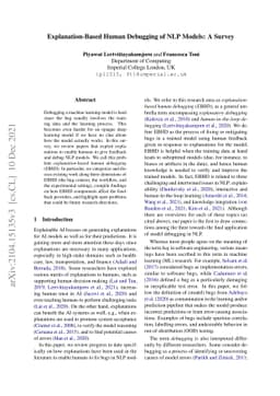 Explanation-Based Human Debugging of NLP Models: A Survey