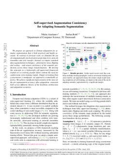 Self-supervised Augmentation Consistency for Adapting Semantic
  Segmentation